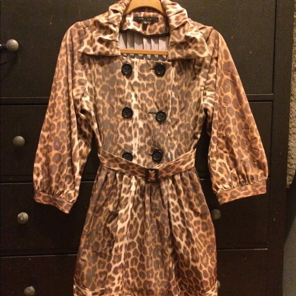 Free People Cheetah Print Trench Coat